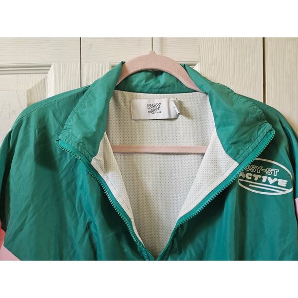 Daisy Street Active Turquoise Color Block Zip Through Track Jacket, Women's Med - Picture 4 of 8